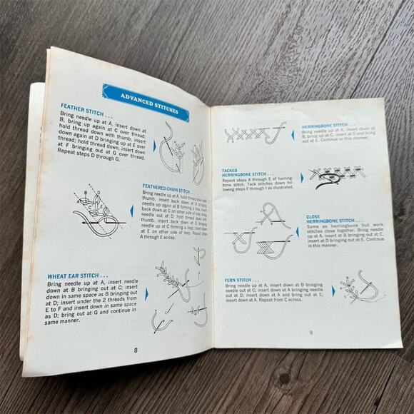 Vintage 1960s American Thread The ABC of Embroidery Book Star No 221 Craft 35 Pg - Picture 5 of 12